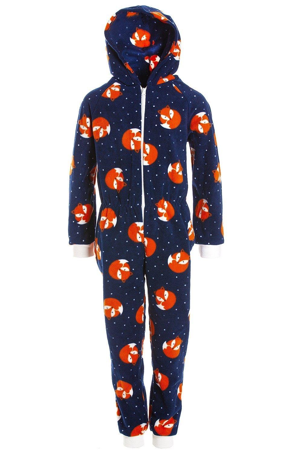 Supersoft Fox Animal Print Hooded All In One Onesie