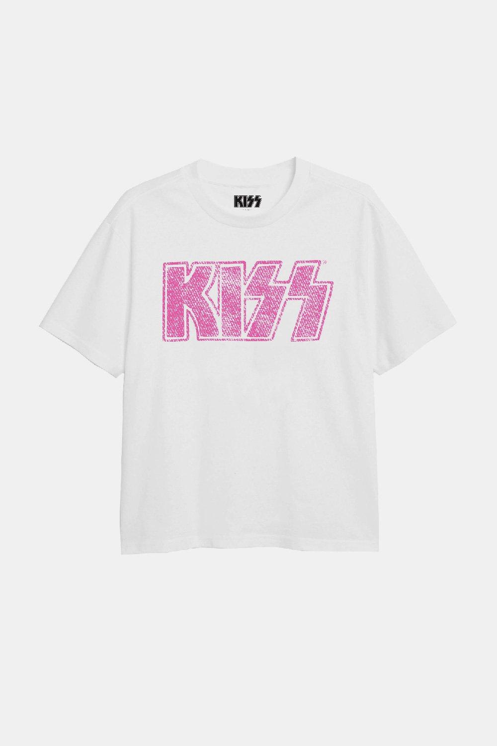 Kiss Pink Logo Girls T-Shirt