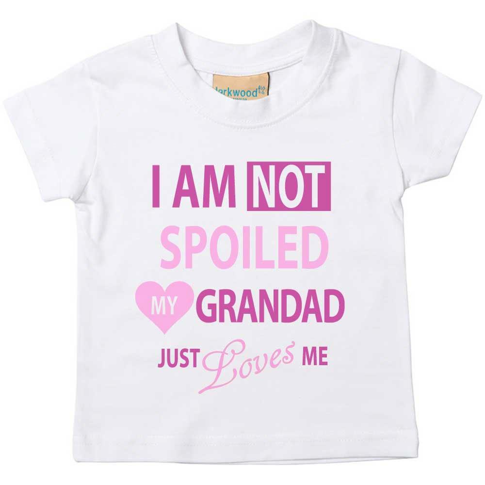 White I’m Not Spoiled My Grandad Just Loves Me Girls Tshirt