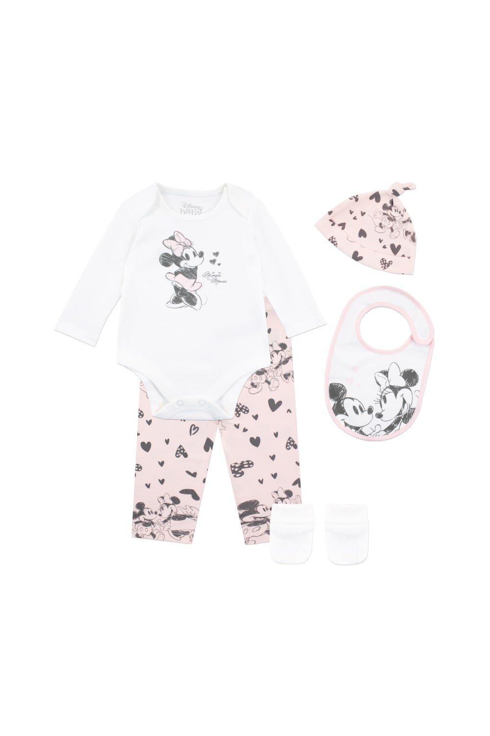 Minnie Mouse Bodysuit with Hat and Bib 5 Piece Set
