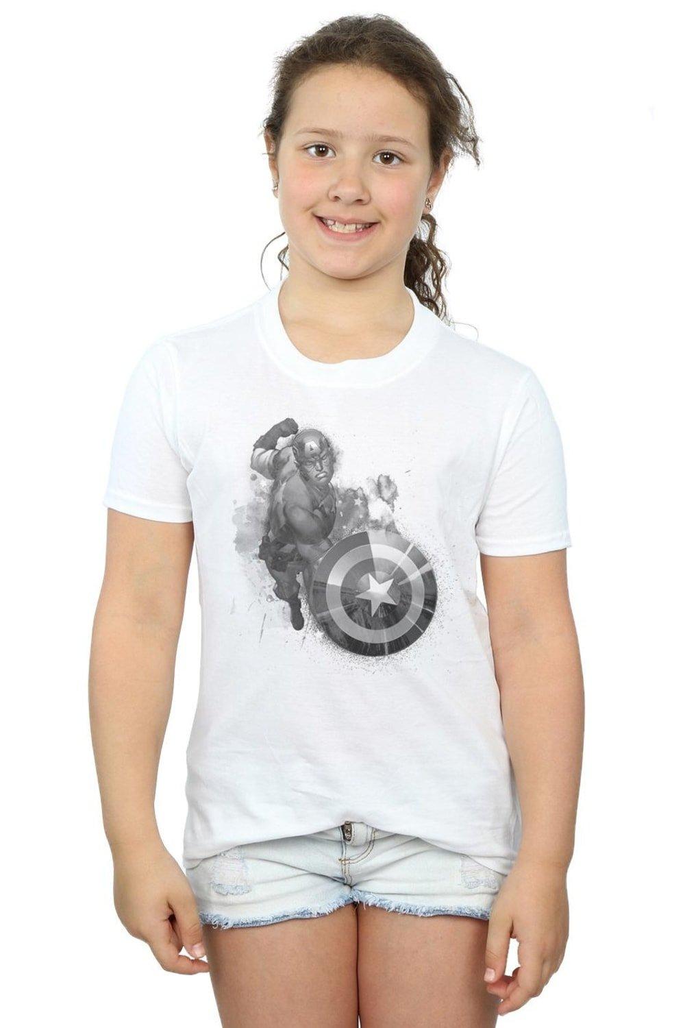 Avengers Captain America Monotone Cotton T-Shirt