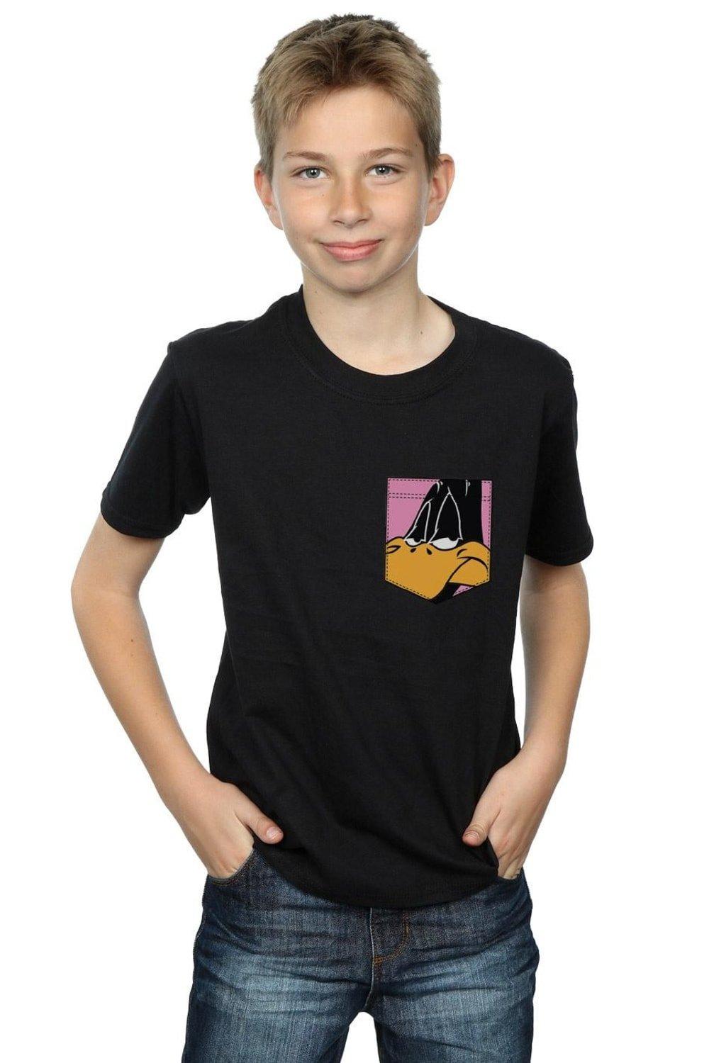Daffy Duck Face Faux Pocket T-Shirt