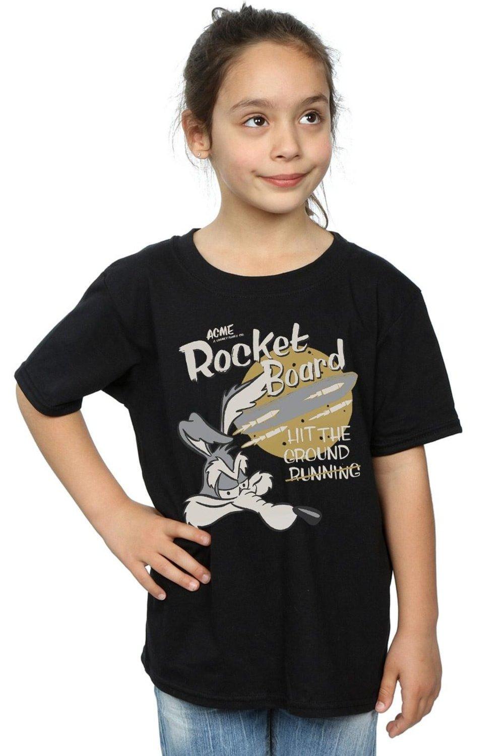 Wile E Coyote Rocket Board Cotton T-Shirt