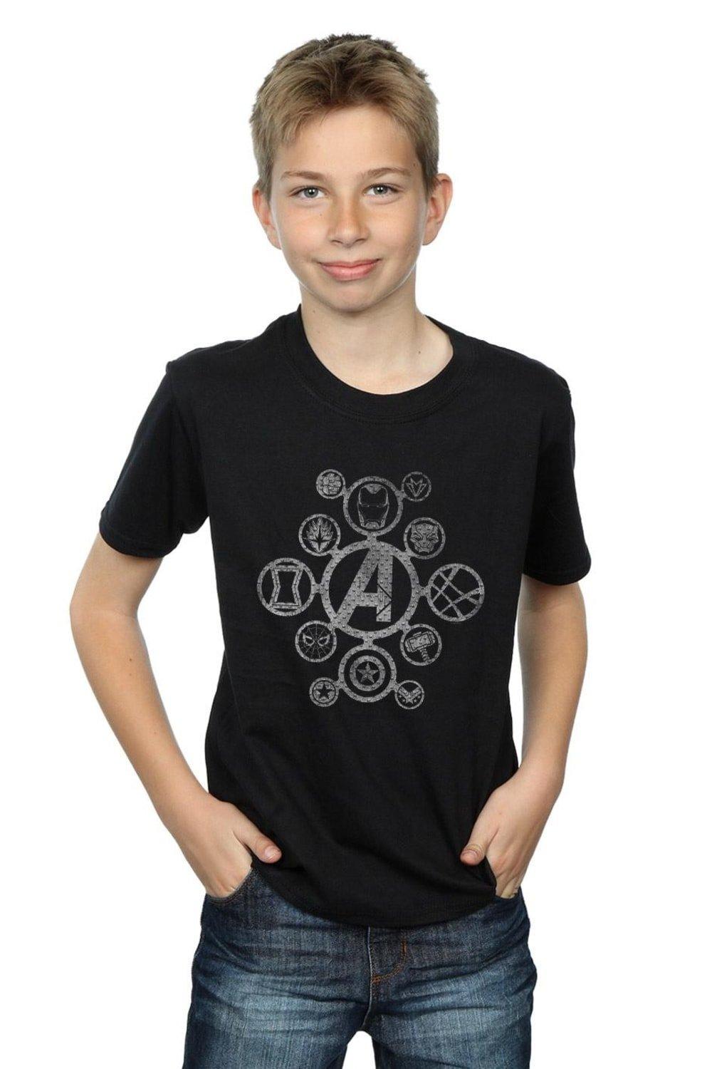 Avengers Infinity War Distressed Metal Icons T-Shirt