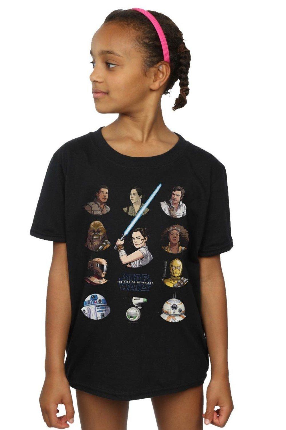 Star Wars The Rise Of Skywalker Resistance Character Line Up Cotton T-Shirt