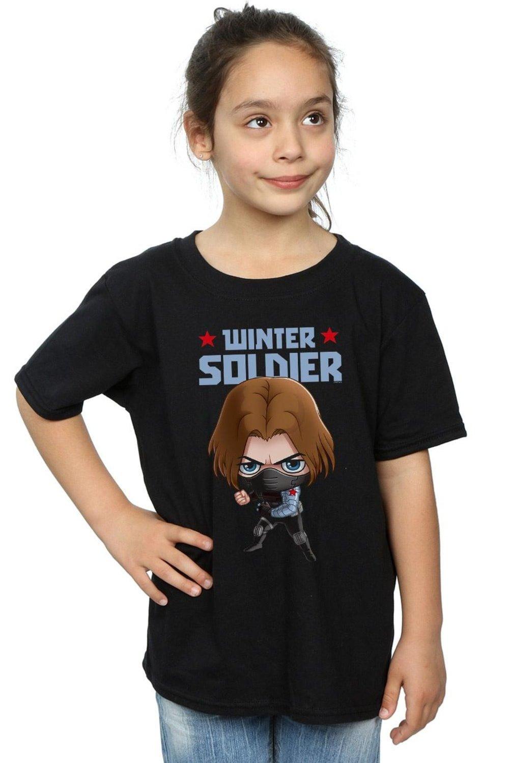 Winter Soldier Bucky Toon Cotton T-Shirt
