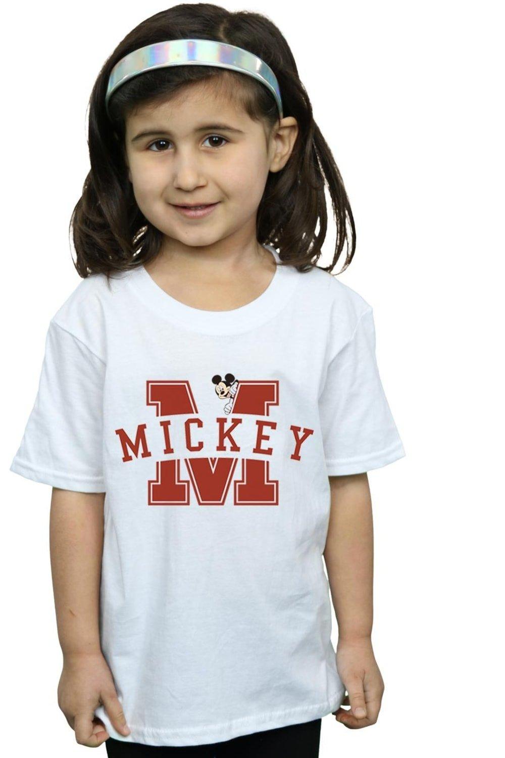 Mickey Mouse Letter Peak Cotton T-Shirt