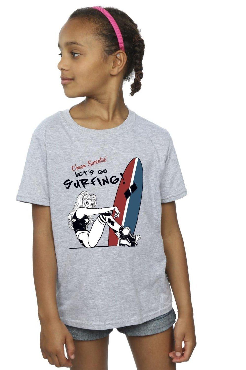 Harley Quinn Let’s Go Surfing Cotton T-Shirt