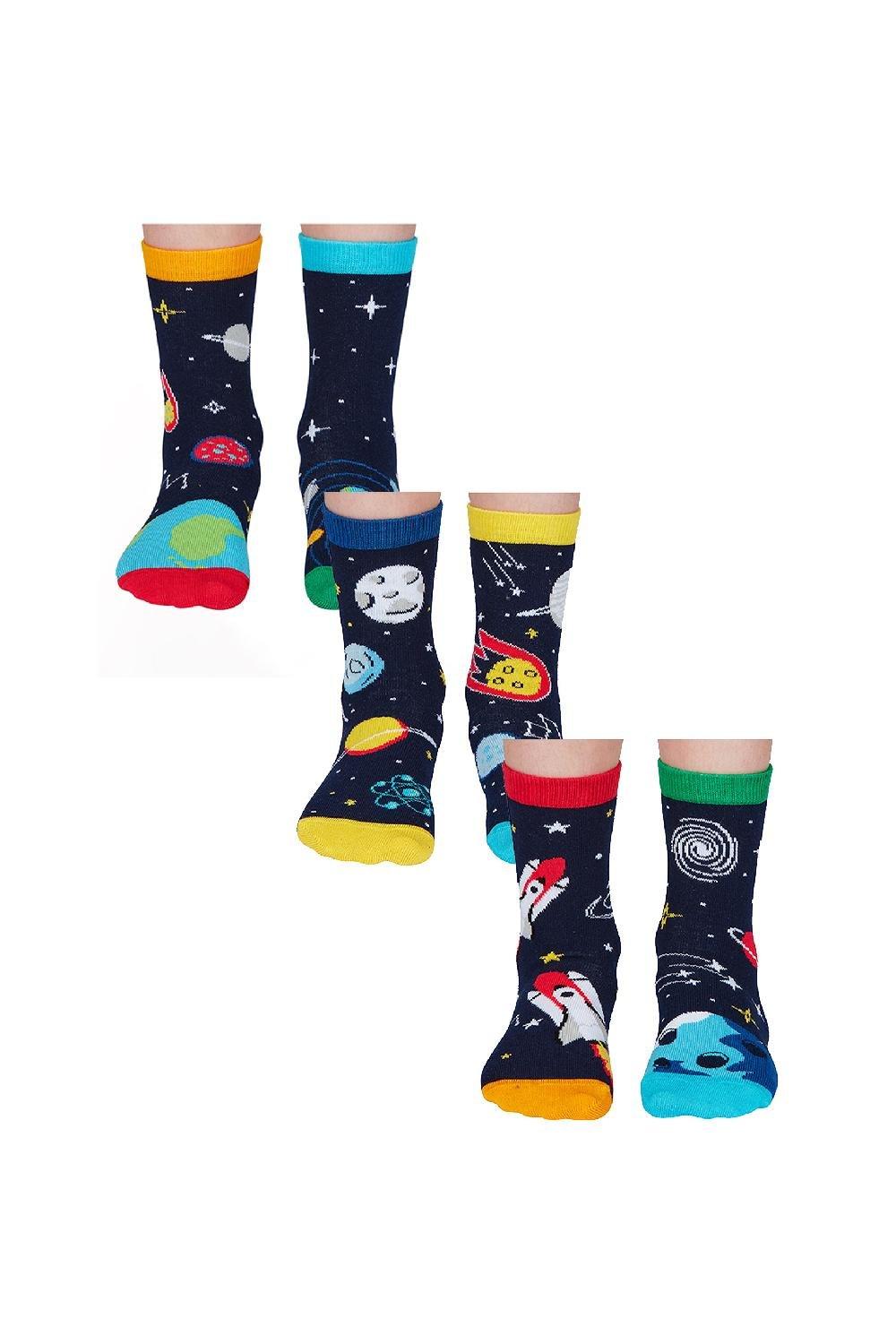 6 Pack Cosmic Space Novelty Cotton Odd Socks in Gift Box