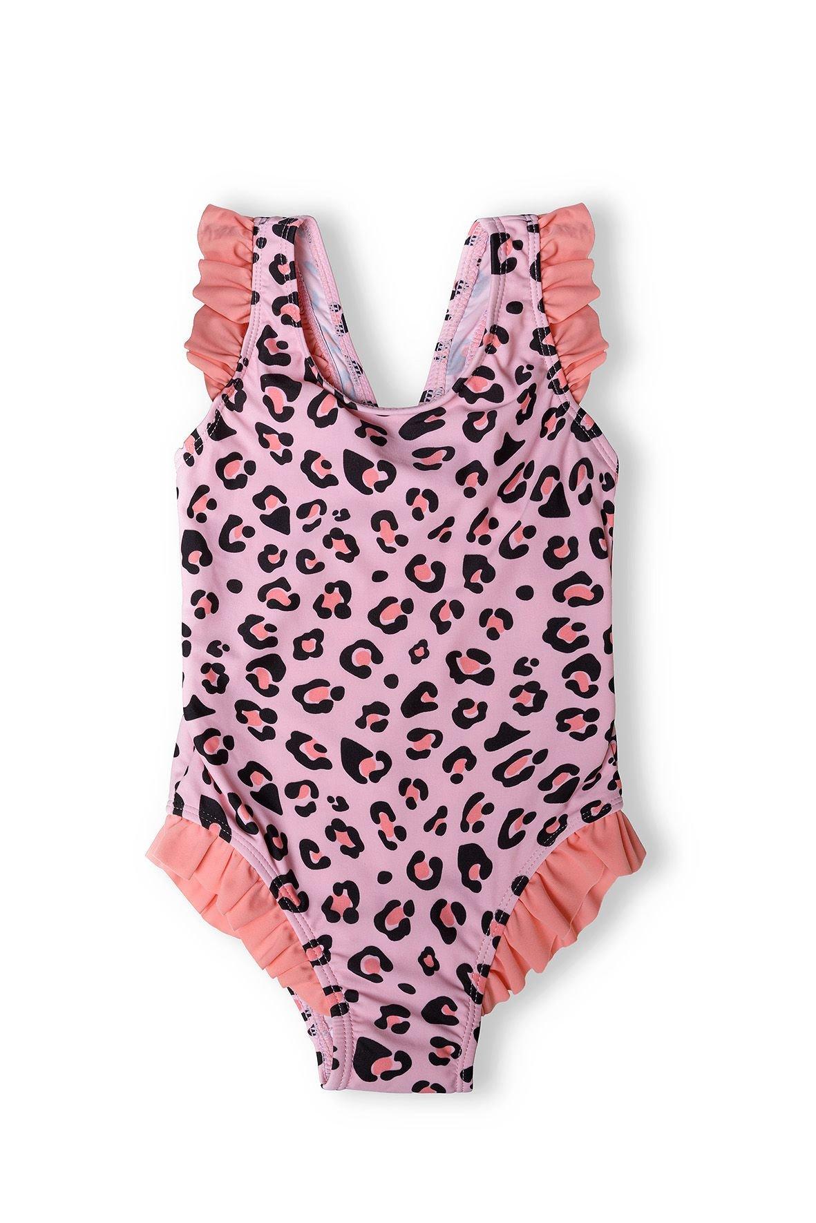 Swimsuit with leopard print and frills