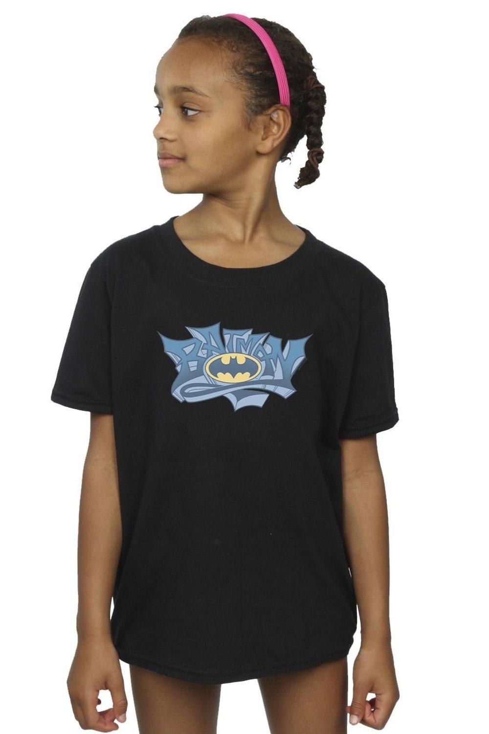Batman Graffiti Logo Cotton T-Shirt