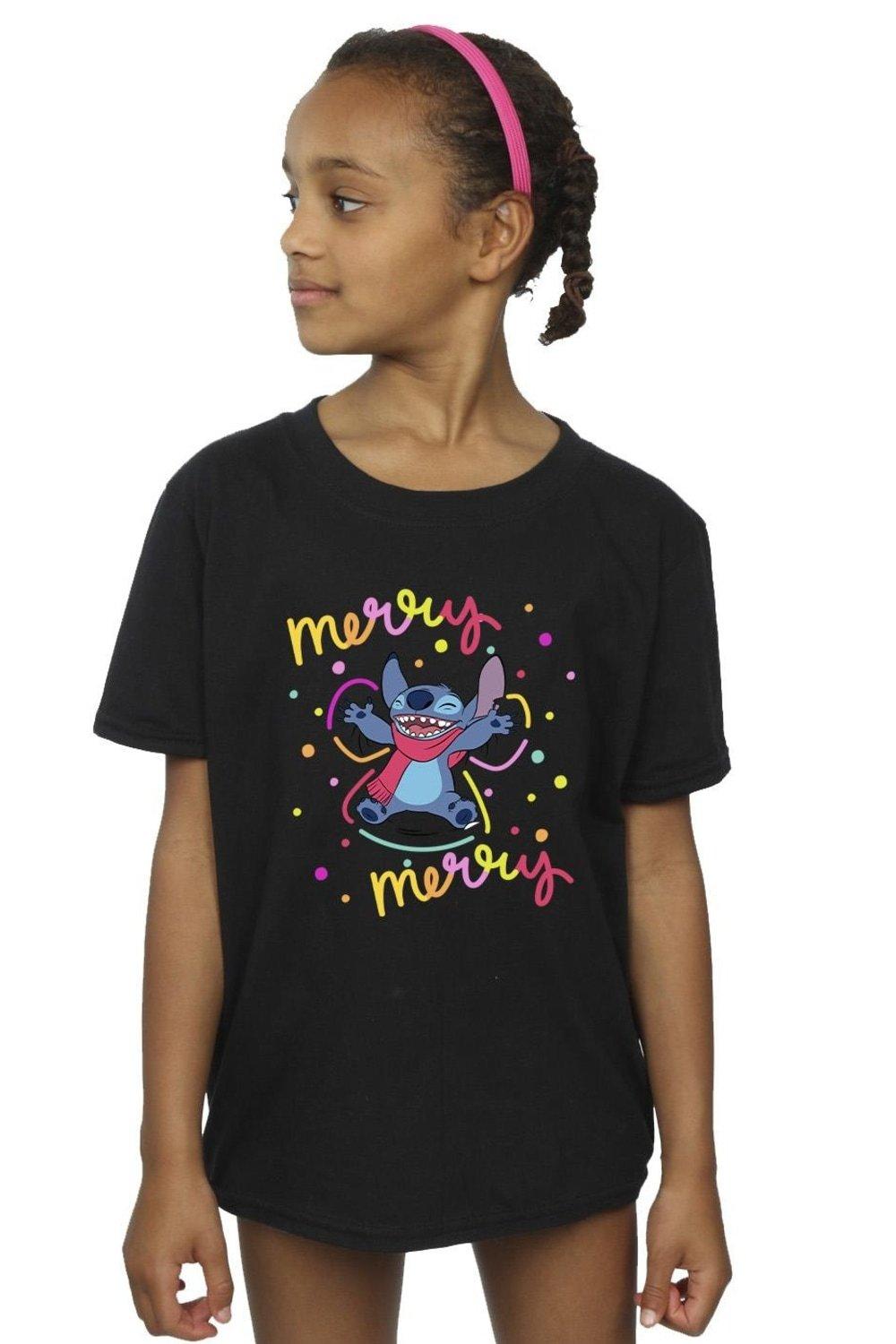 Lilo & Stitch Merry Rainbow Cotton T-Shirt