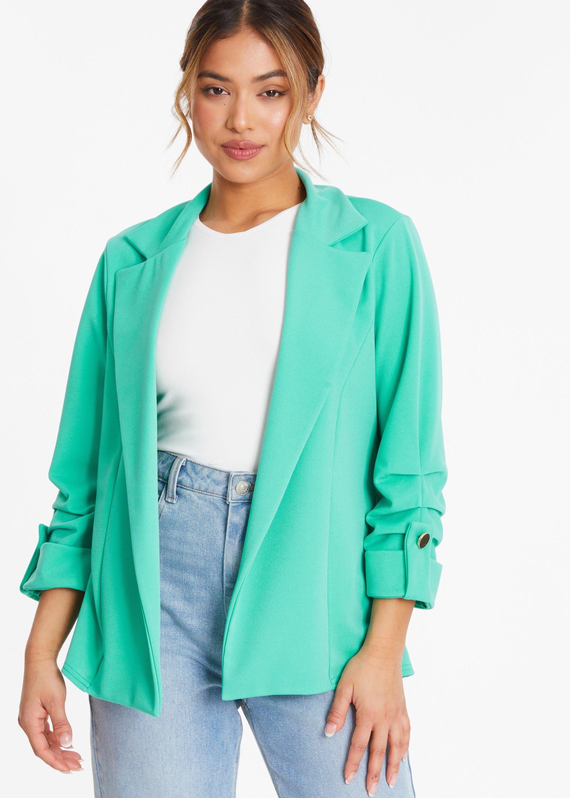 Jackets Coats Petite Ruched Sleeve Tailored Blazer Quiz