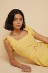 Oasis Yellow Gingham Ruffle Sleeve Midi Dress thumbnail 4