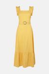 Oasis Yellow Gingham Ruffle Sleeve Midi Dress thumbnail 5