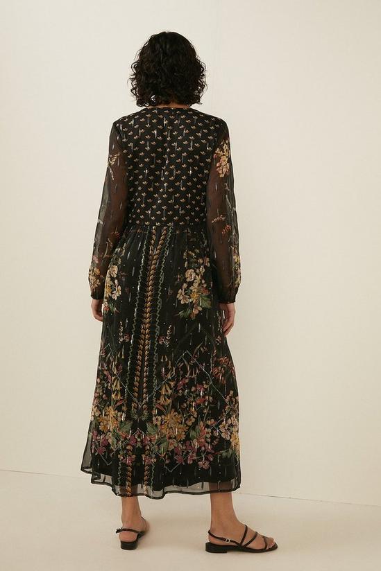 Oasis Printed Trimmed Midi Dress 3