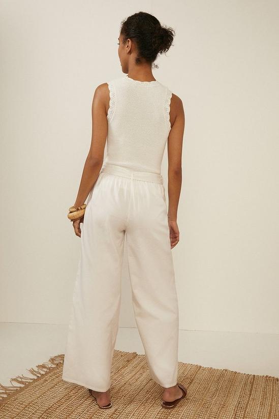 Oasis Belted Linen Look Trouser 3