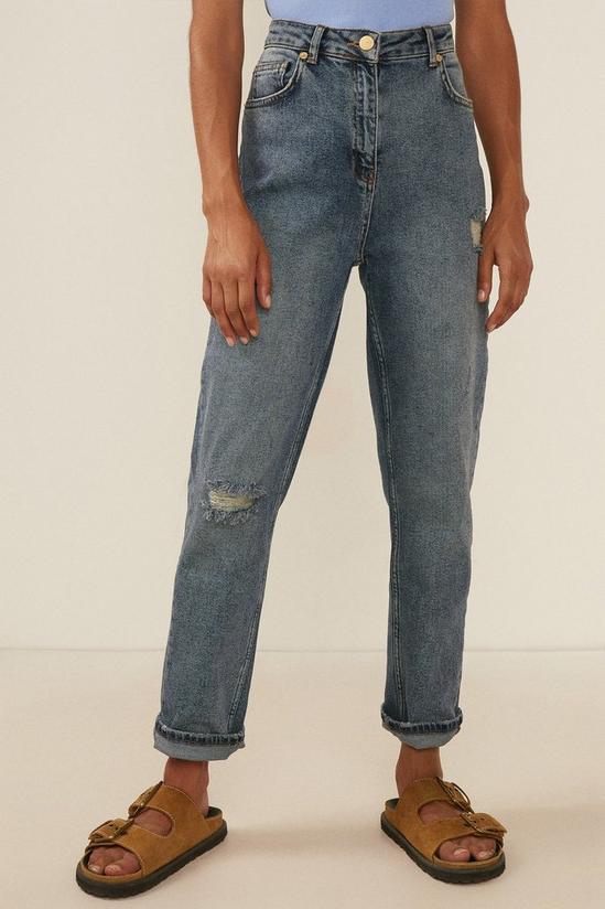 Oasis Distressed High Rise Mom Jean 2