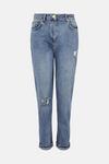 Oasis Distressed High Rise Mom Jean thumbnail 5