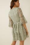 Oasis Insert Lace Trim Fluted Sleeve Dress thumbnail 3