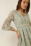 Oasis Insert Lace Trim Fluted Sleeve Dress thumbnail 4