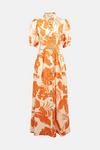 Oasis Tropical Printed Puff Sleeve Linen Look Dress thumbnail 5