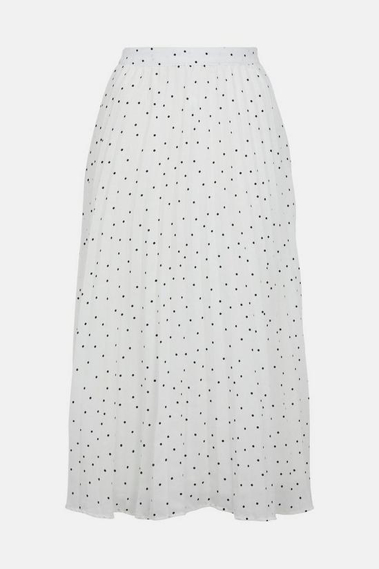 Oasis Ivory Spot Pleated Skirt 5