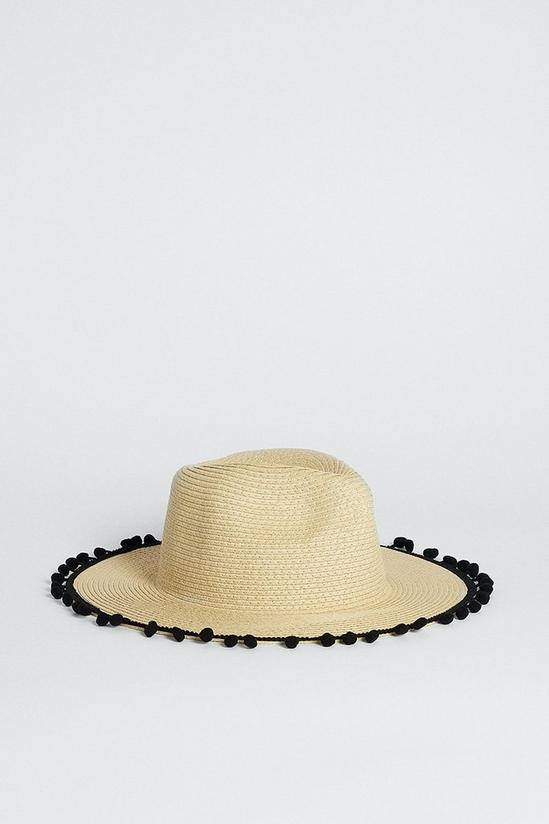 Oasis Pompom Trim Beach Hat 1