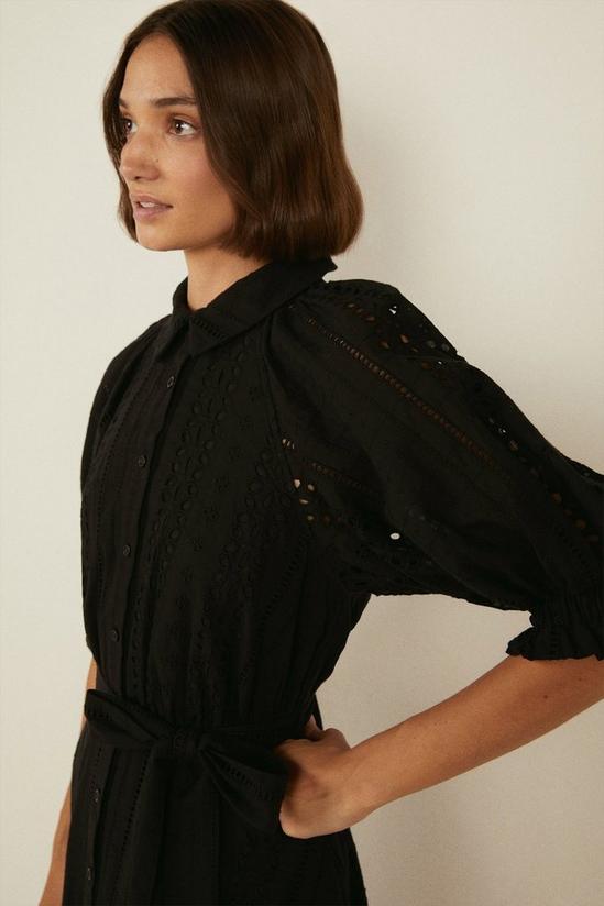 Oasis All Over Cutwork Embroidered Midi Shirt Dress 2