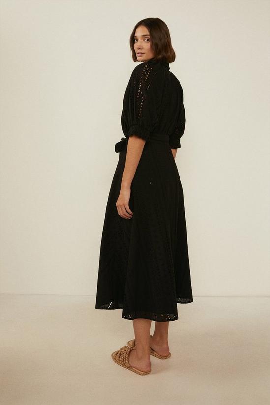 Oasis All Over Cutwork Embroidered Midi Shirt Dress 3