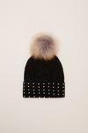 Oasis Embellished Knitted Pom Beanie thumbnail 1