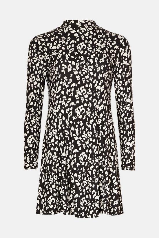 Oasis Soft Touch Animal Funnel Neck Mini Dress 4