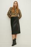 Oasis Rachel Stevens Leather Split Detail Skirt thumbnail 1