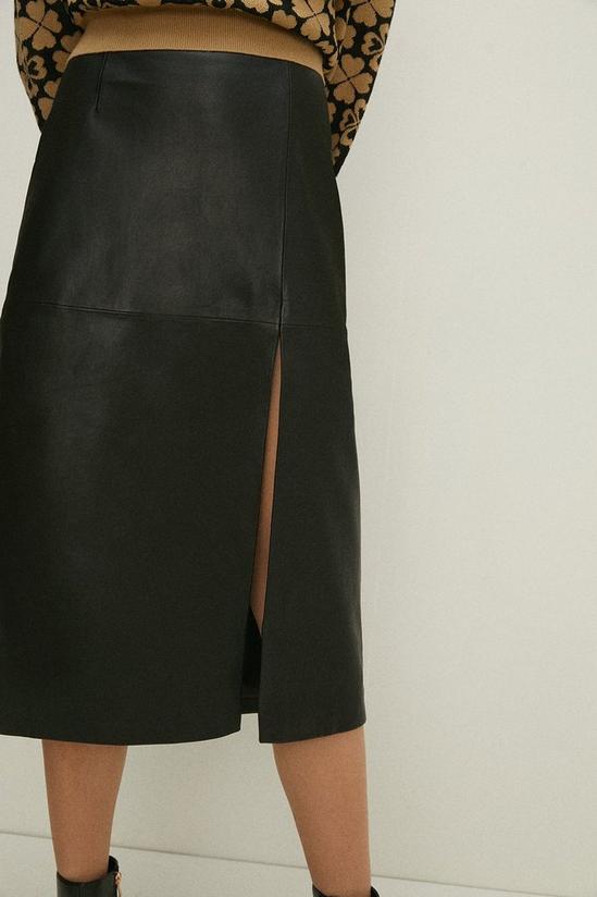 Oasis Rachel Stevens Leather Split Detail Skirt 2