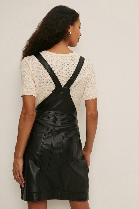 Oasis Faux Leather Dungaree Dress 3