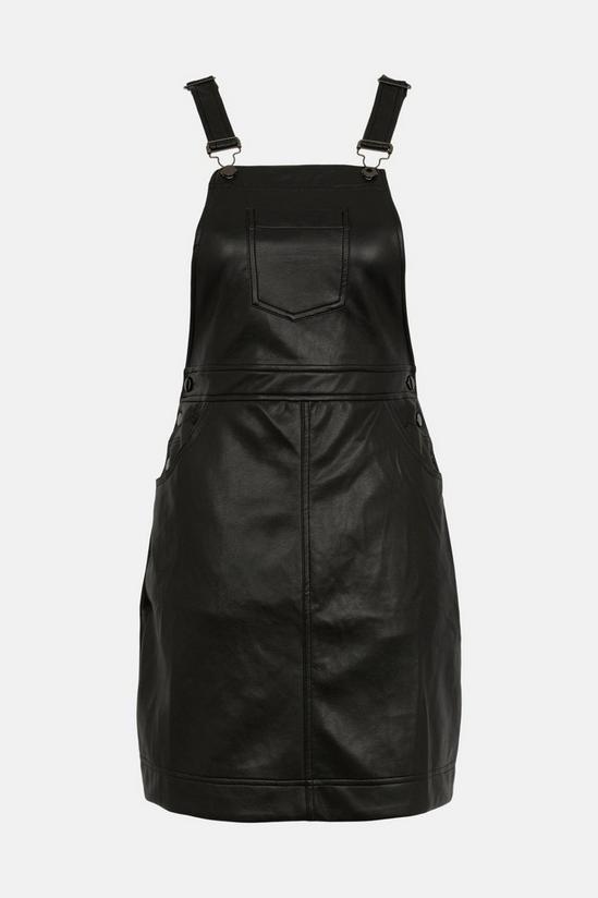 Oasis Faux Leather Dungaree Dress 5