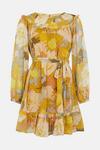 Oasis Shirred Yoke Floral Chiffon A Line Dress thumbnail 4