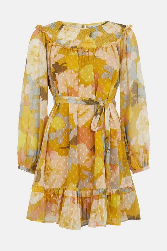Oasis Shirred Yoke Floral Chiffon A Line Dress 4