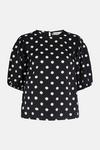 Oasis Printed 3/4 Puff Sleeve Woven Shell Top thumbnail 4