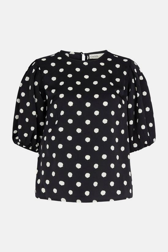 Oasis Printed 3/4 Puff Sleeve Woven Shell Top 4