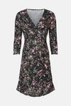 Oasis Slinky Jersey Floral Wrap Ruched Mini Dress thumbnail 4