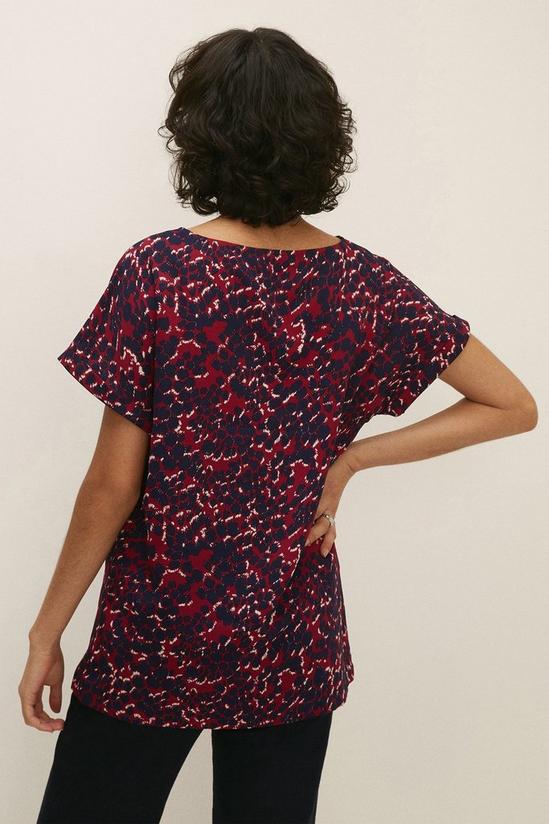 Oasis Printed Roll Sleeve Woven Blouse 3