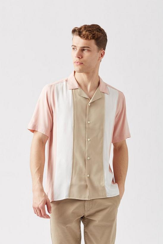 Burton Pink Panelled Revere Shirt 1