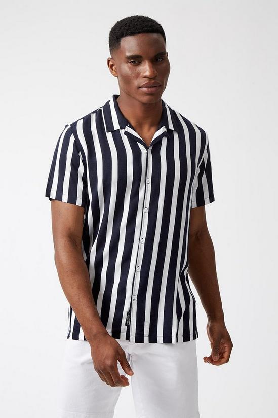 Burton Short Sleeve Striped Poplin Shirt 1
