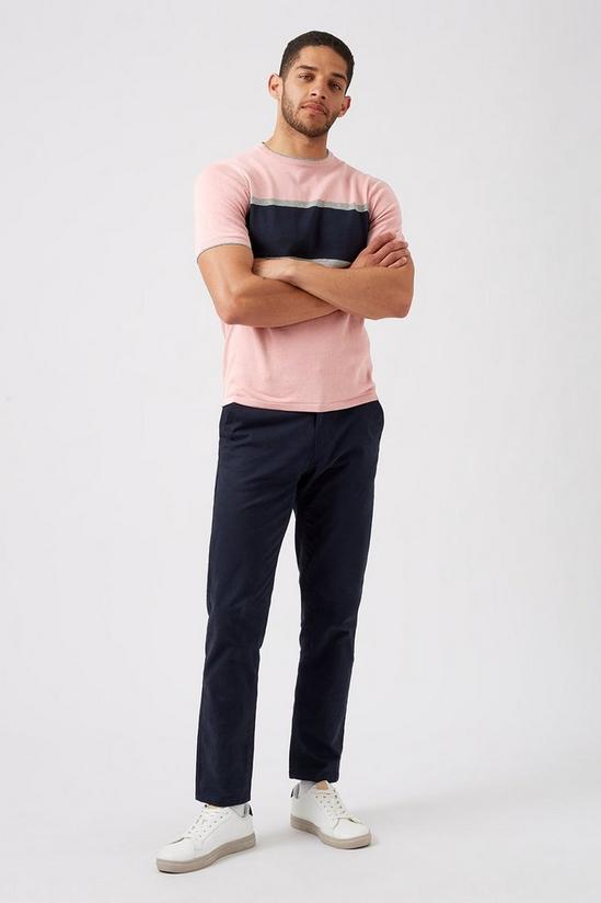 Burton Pink Shortsleeve Chest Stripe Knitted Tshirt 2