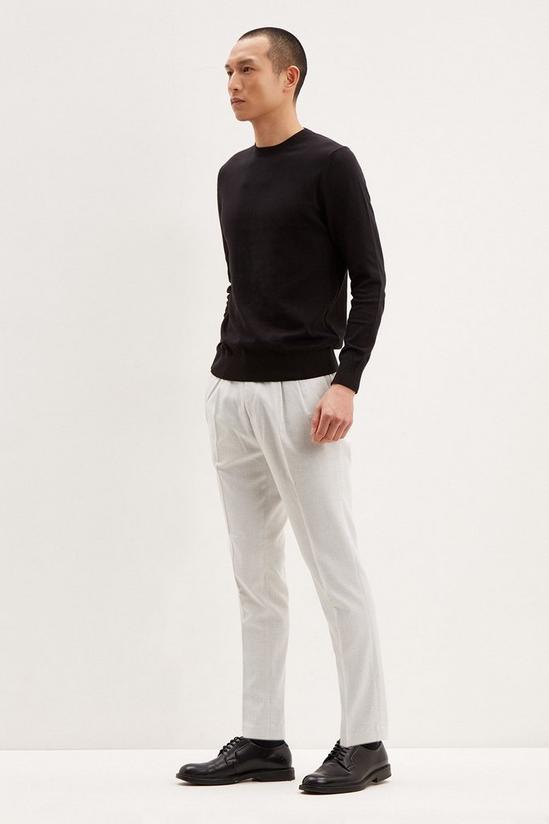 Burton Slim Fit Grey Mini Check Smart Trousers 1
