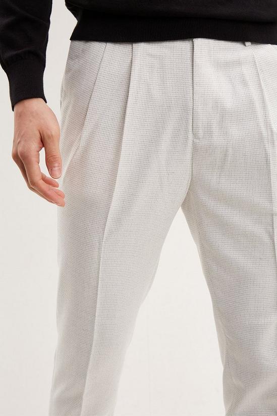 Burton Slim Fit Grey Mini Check Smart Trousers 4
