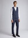 Burton Tailored Fit Navy Tonal Check Suit Trousers thumbnail 5