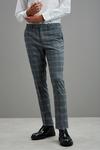 Burton Grey Fine Check Skinny Fit Suit Trousers thumbnail 2