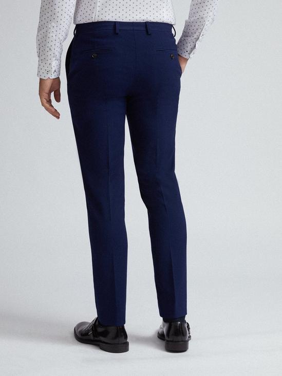 Burton Skinny Fit Navy Texture Suit Trousers 3